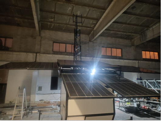 25m Telescopic Tower Height Fast Deployment Trailer Tower With Shelter Cell On Wheels COW